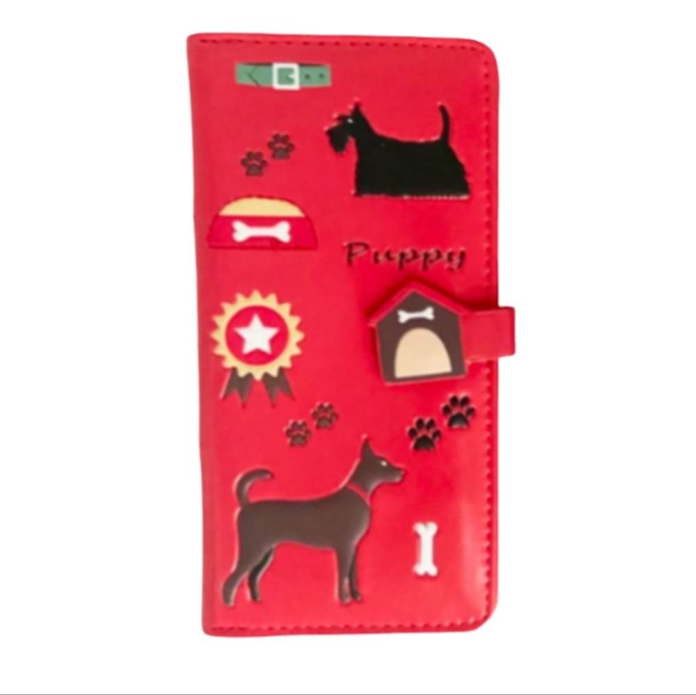 SHAGWEAR Wallet Vegan Leather Show Dog Breed Clutch Purse Light Red Dog